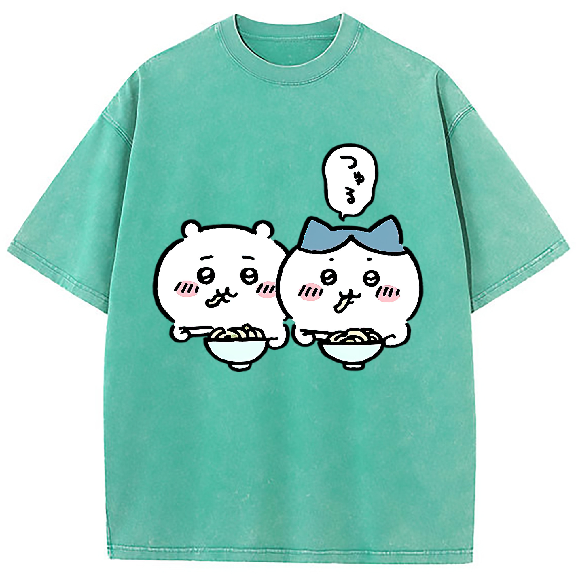 （画像用） ちいかわ ハチワレ Chii-kawa hachiware 綿100% ヴィンテージ風 半袖Tシャツ（フロントプリント）